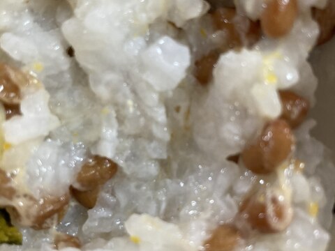離乳食に納豆おかゆ(7倍がゆ)